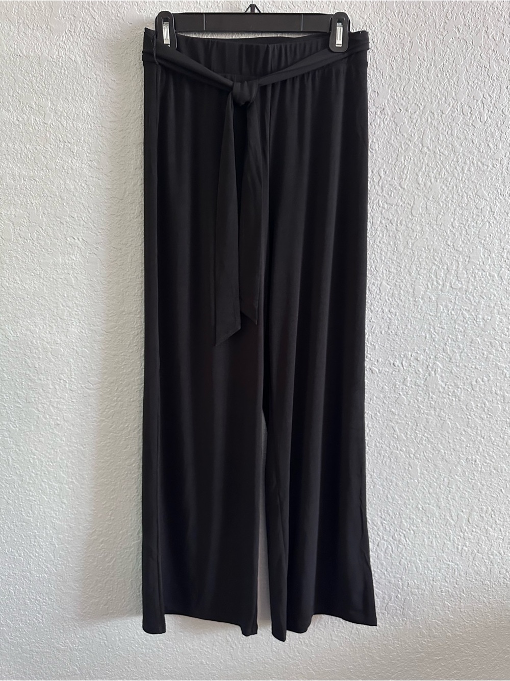 Magaschoni NWT Black Wide Leg Pull On Pants Tie‎ Waist Stretch Career Size Small